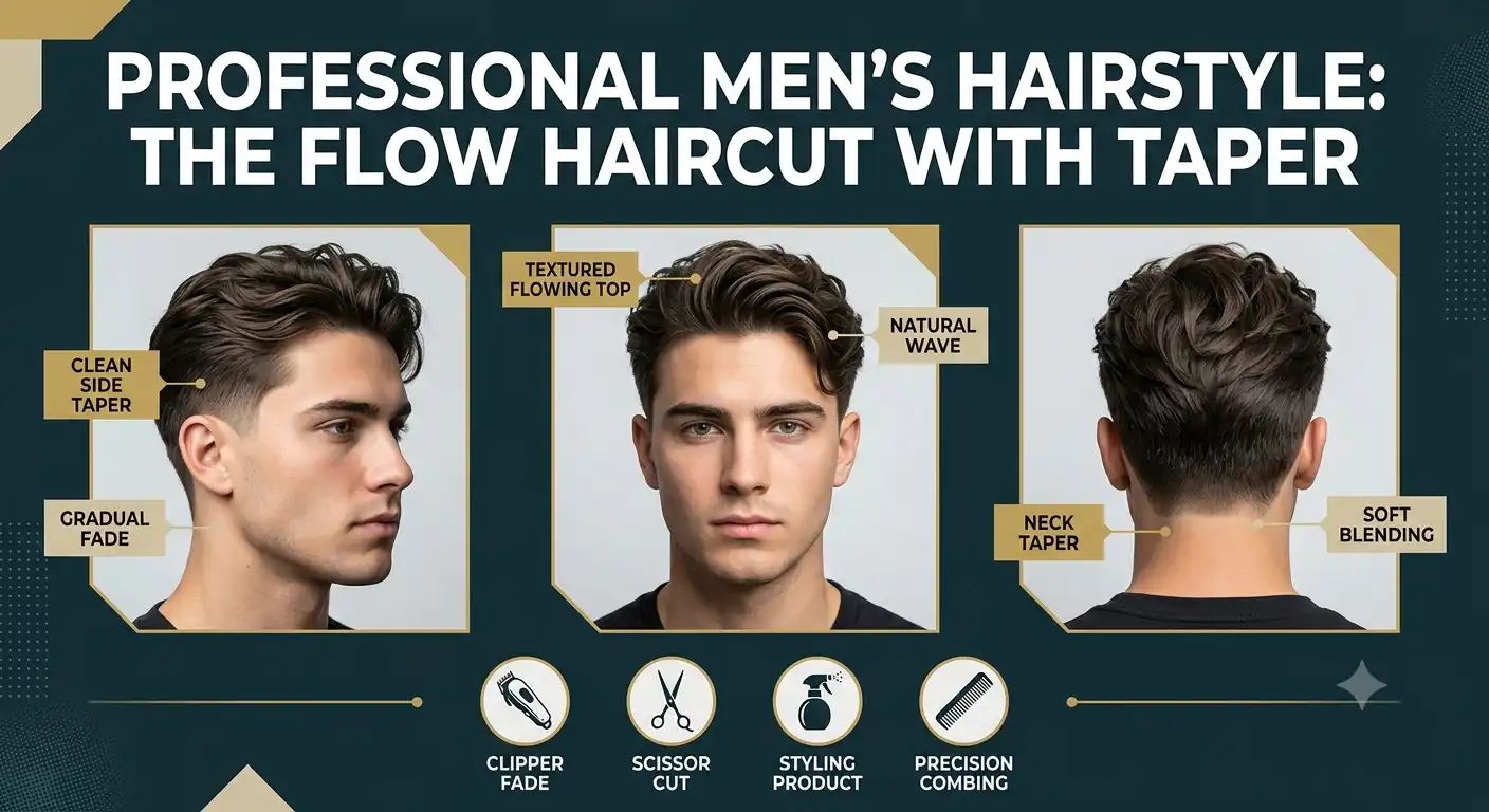 flow haircut with taper
