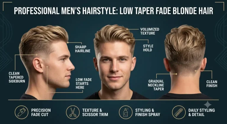 low taper fade blonde hair