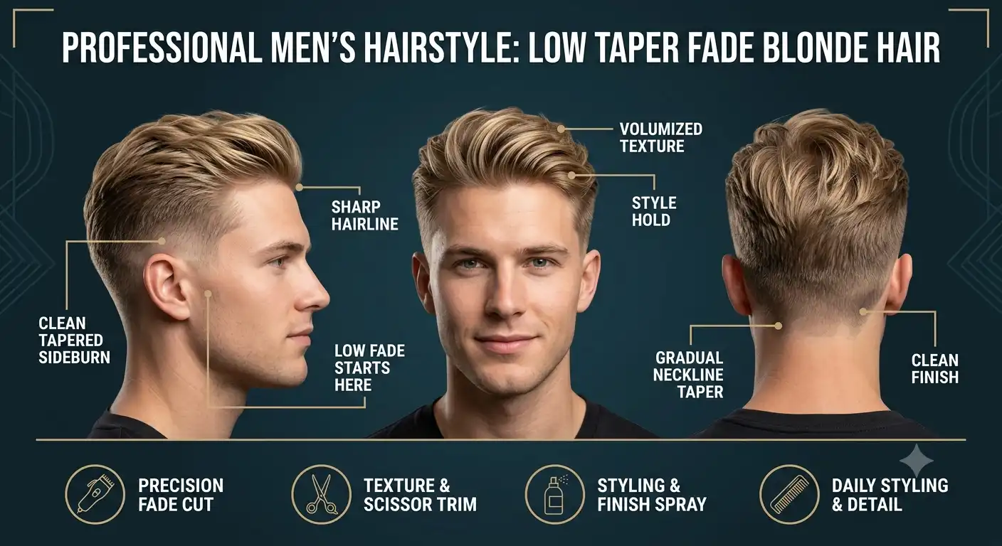 low taper fade blonde hair