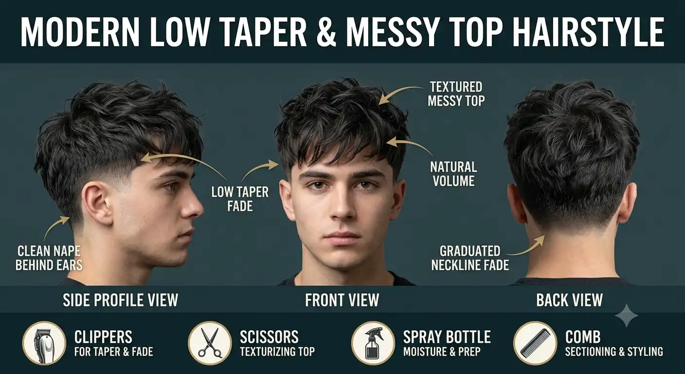 low taper messy top