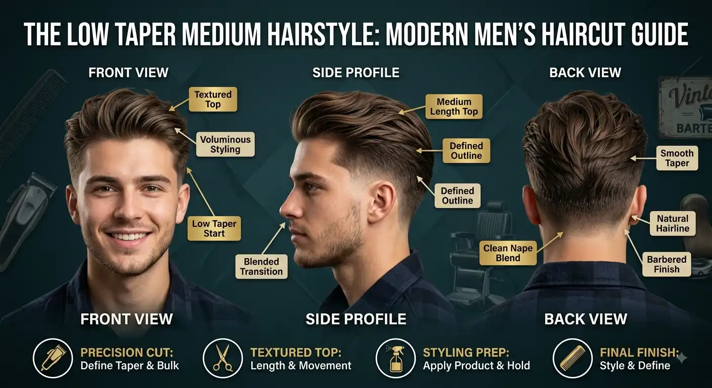 low taper medium hair