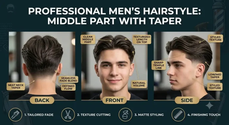 middle part with taper