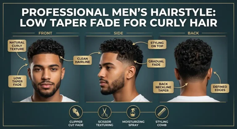 low taper fade for curly hair image
