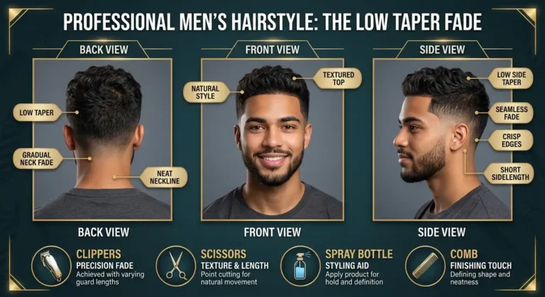haircut for men low taper image