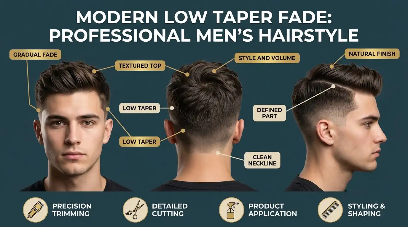 low taper fade on the sides image
